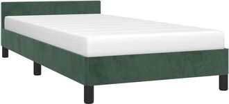 vidaXL Estructura cama sin colchón terciopelo verde oscuro 100x200 cm Vidaxl