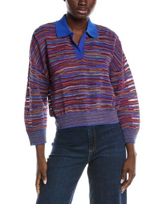 M Missoni Textured Wool-Blend Polo Sweater