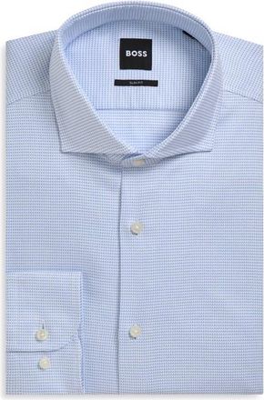 BOSS P-Hank Slim Fit Cotton Dress Shirt in Light Past/Blue at Nordstrom, Size 14.5 - R