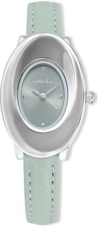 Ettika Thick Dome Quartz Leather Strap Watch, 24mm x 36.8mm in Seafoam at Nordstrom Rack