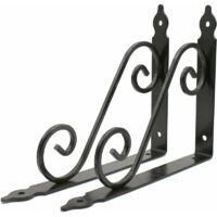 OEM Estante De Pared De 2 Piezas, 240 X 190 Mm, Soporte Para Tablet De Pared, Hierro Forjado Negro, Montaje En Pared Para Decoraci&oacute;n, Estante De Cocina -l