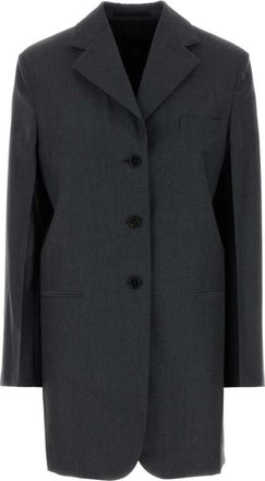 Jil Sander Wool Blend Oversize Blazer - Dames - Blazers - Grijs - L - Wol - Jassen