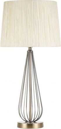 AkunaDecor Sobremesa Robina E27 Cuero Beige - Cuero/beige