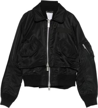 sacai Bomberjack - Dames - Bomber jackets - Zwart - M - Nylon - Jassen