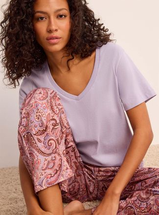 Miiyu Womens Soothing colour V-neck T-shirt
