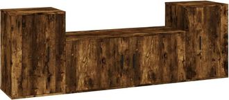 Berkfield Home 3 Piece TV Cabinet Set Smoked Oak Engineered Wood in Brown