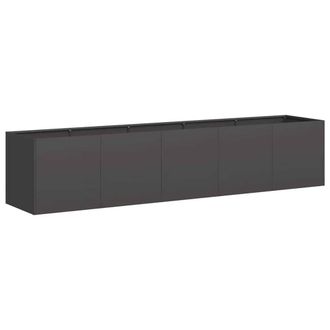 Berkfield Home Planter Black 200x40x40 cm Cold-rolled Steel | Size: 200 x 40 x 40 cm