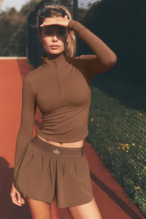 Alo | Match Point Short in Sun Kissed Brown, Size: Medium
