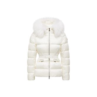 Moncler Moncler Boed Hooded Shearling-trimmed Short Down Jacket, Women, White, Size: 3