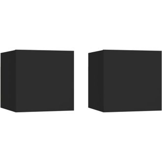 vidaXL Comodini Neri 2 pz 30,5x30x30 cm in Truciolato - Vidaxl
