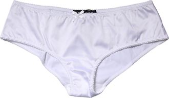 Dolce & Gabbana Womens White Silk Stretch Mid Waist Brief Panty Underwear Elastane Clothing