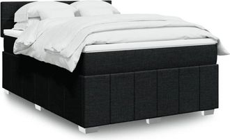 vidaXL Vidaxl - Cama Box Spring Con Colch&oacute;n Tela Negro 160x200 Cm