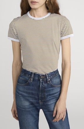 Frame Denim Ringer Pima Cotton T-Shirt in Military Multi at Nordstrom, Size X-Small