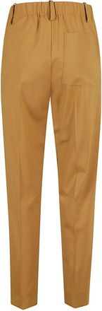 Alysi High-Waisted Caramel Trousers With Elasticated Waistband