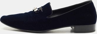 Giuseppe Zanotti Blue Suede Dice Charm Slip-On Loafers