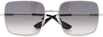 Alexander McQueen Silver Square Sunglasses