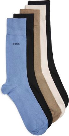 BOSS Assorted 5-Pack Cotton Blend Dress Socks in Beige Multi at Nordstrom, Size 7-13