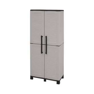 Dmora Dmora Armario Para Exteriores O Interiores Multiusos, Estantes De Polipropileno M&oacute;viles Y 3 Ajustes, 100% Made In Italy, 68x37h169 Cm, Color Gris