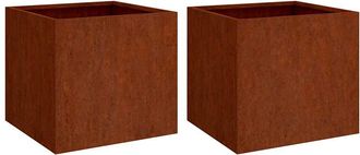 vidaXL Jardineras 2 Unidades Acero Corten 42x40x39 Cm Vidaxl