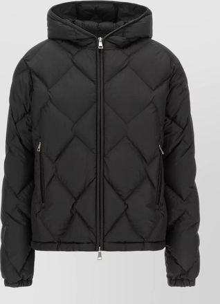Moncler down quilted cropped hooded jacket