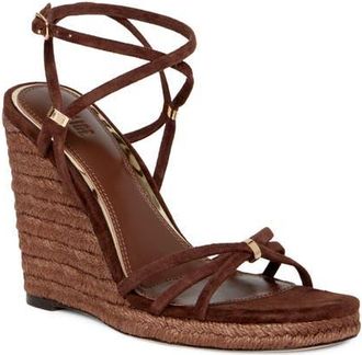 Paige Kylen Ankle Strap Wedge Sandal in Mahogany at Nordstrom, Size 10.5