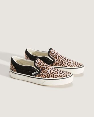 Vans Slip-On Sneaker VANS Classic Slip-On, Damen, Gr. 38,5, schwarz, leopard, Textil, Schuhe Slip-On Sneaker