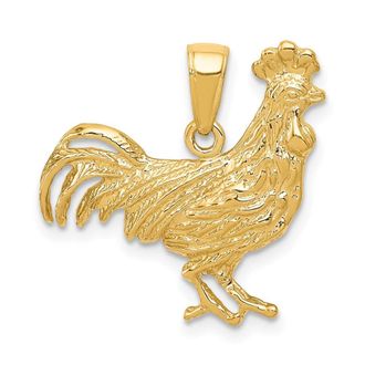 Diamond2Deal 10k Yellow Gold Rooster Pendant