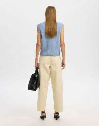 Selected gilet in maglia azzurro chiaro-Blu