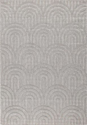 Nazar Rugs Alfombra gris para interior y exterior con motivo de arcos 200x290 cm