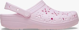 Crocs Womens Crocs 210927 CLASSIC FLORAL CUT OUT Womens Clogs Pink - Size: 5