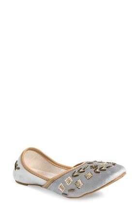 Fuchsia Nawal Embroidered Flat in Gray at Nordstrom, Size 10