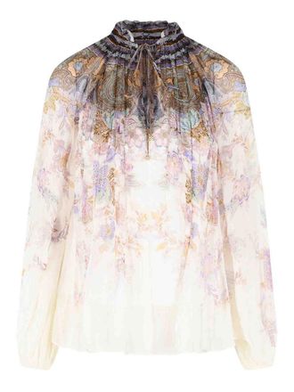 Zimmermann Luna Billow Viscose Cream Blouse