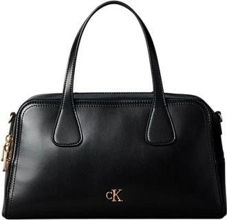 Calvin Klein Bolso Bowling con Monograma de Hardware - Bags - Mujer - Negro - ONE SIZE