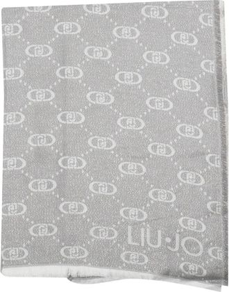 Liu Jo Sciarpa con motivo logo - Grigio