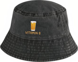 Generic Vitamin B Bucket Hat | Funny Mens Beer Lover Hats, Summer Hat for Men, Festival Hat, Gifts for Him Vintage Black/L/XL