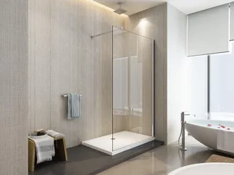OEM Parete Doccia Walk-in Cristallo 8mm Trasparente Anticalcare H.200cm Sicena Vision 90 Cm