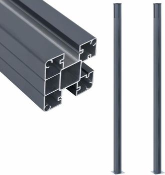 vidaXL Postes De Valla 2 Unidades Aluminio Gris Oscuro 185 Cm Vidaxl