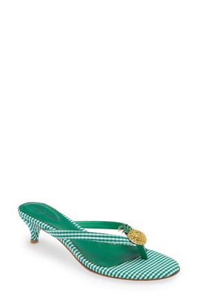 Jeffrey Campbell Pinacolada Flip Flop in Green Gingham at Nordstrom, Size 6.5
