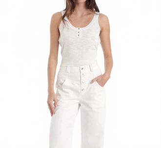 Karina Grimaldi Zaya Scoop Neck Top In Cream