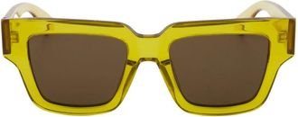 Bottega Veneta Sunglasses, unisex, Yellow, Size: 52 MM Stylish Oversized Yellow Sunglasses