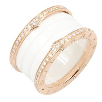 Bulgari Gold Clear White Pink Gold (18K) Ceramic Band Ring (Pre-Owned)