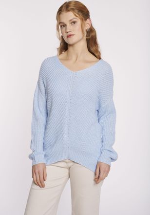 Hailys Strickpullover HAILYS LS P VK Pi44pa, Damen, Gr. S, blau (pearl blau marl), Strick, Obermaterial: 94% Polyester, 3% Elasthan, 3% Nylon, meliert, norma