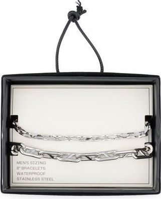 Nordstrom Rack Mens 2-Pack Stainless Steel Chain Link Bracelets at Nordstrom Rack