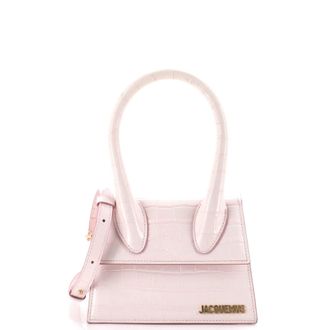 Jacquemus Le Chiquito Moyen Bag Crocodile Embossed Leather