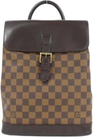 Louis Vuitton Pre-owned Backpacks, female, Brown, Size: ONE SIZE Pre-owned Damier Soho Coated Canvas Backpack