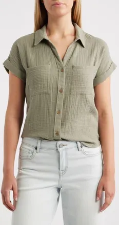 Beach Lunch Lounge Chicago Gauze Shirt in New Laurel at Nordstrom, Size X-Small