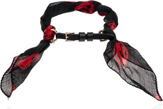 Alexander McQueen Zijden armband met schedelmotief - Dames - Armbanden - Zwart - ONE Size - Leer - Accessoires