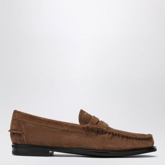Prada Mocassini in pelle scamosciata effetto invecchiato color cacao