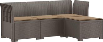 vidaXL Sof&aacute; De Jard&iacute;n Para 4 Personas Con Cojines Y Dise&ntilde;o De Rattan Vidaxl