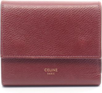 Celine Bordeaux Leather Wallet (Tri-Fold) (Pre-Owned)